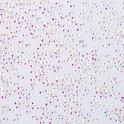 1440Pcs Transparent AB Crystal Rhinestones,Glass Flatback Rhinestones Gemstones Small for Nail Face Makeup Art Crafts Clothes Decoration -(SS4,1.6mm,Transparent AB)