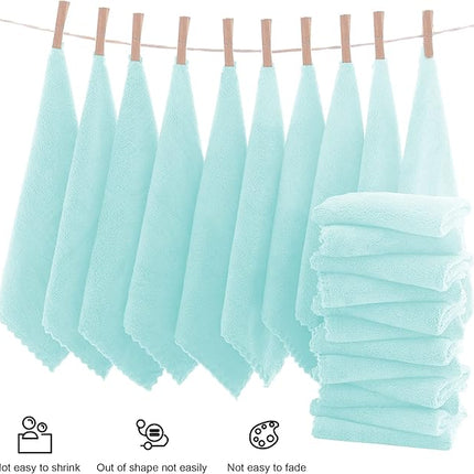 MOONQUEEN Ultra Soft Premium Washcloths Set - 12 x 12 inches - 24 Pack - Quick Drying - Highly Absorbent Coral Velvet Bathroom Wash Clothes - Use as Bath, Spa, Facial, Fingertip Towel (Frozen Blue)