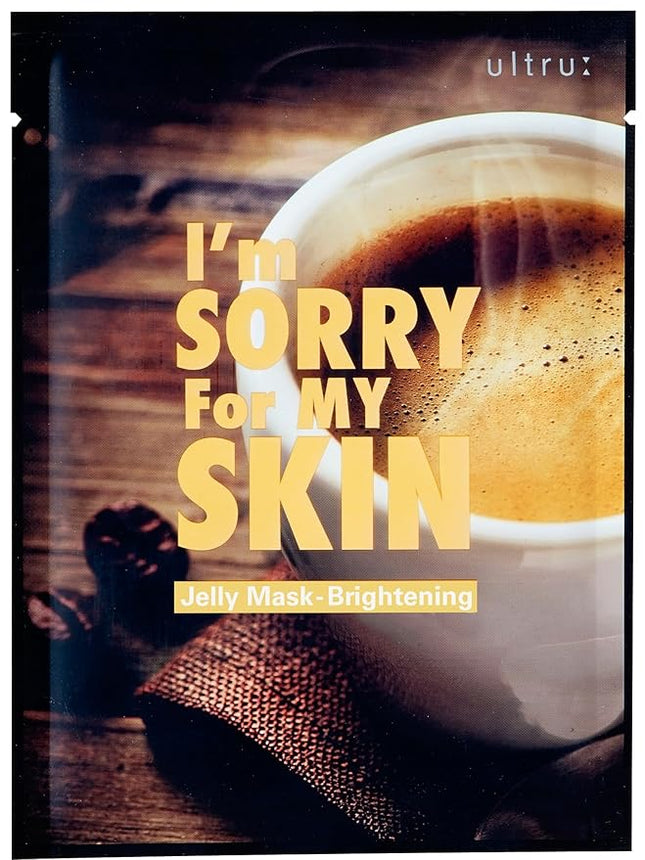 I'M SORRY FOR MY SKIN Jelly Face Mask Korean Skin Care, Fun Hydrating & Glow Boosting Skincare Set, Cute Self-Care Gifts for Wome, Pack of 10 (Coffe Brightening Mask)