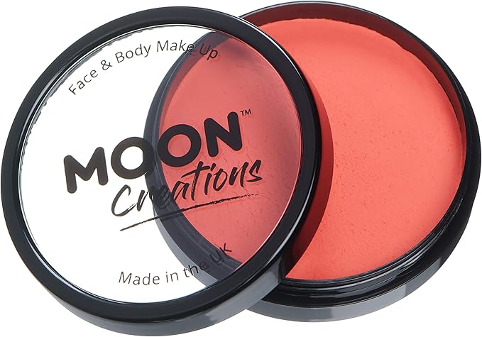 Pro Face & Body Paint Cake Pots by Moon Creations - Coral - Professional Water Based Face Paint Makeup for Adults, Kids - 1.26oz
