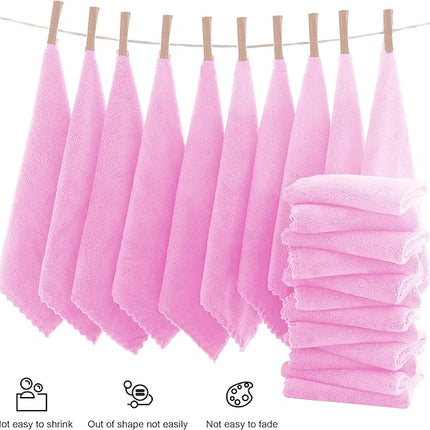 MOONQUEEN Ultra Soft Premium Washcloths Set - 12 x 12 inches - 24 Pack - Quick Drying - Highly Absorbent Coral Velvet Bathroom Wash Clothes - Use as Bath, Spa, Facial, Fingertip Towel (Frozen Berry)