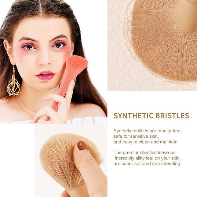 Docolor Makeup Brushes 17+2 Pcs with Makeup Bag and Makeup Sponge and Brush Protector Morandi Makeup Brush Set Premium Synthetic hair makeup brush Wooden handle Gift Box