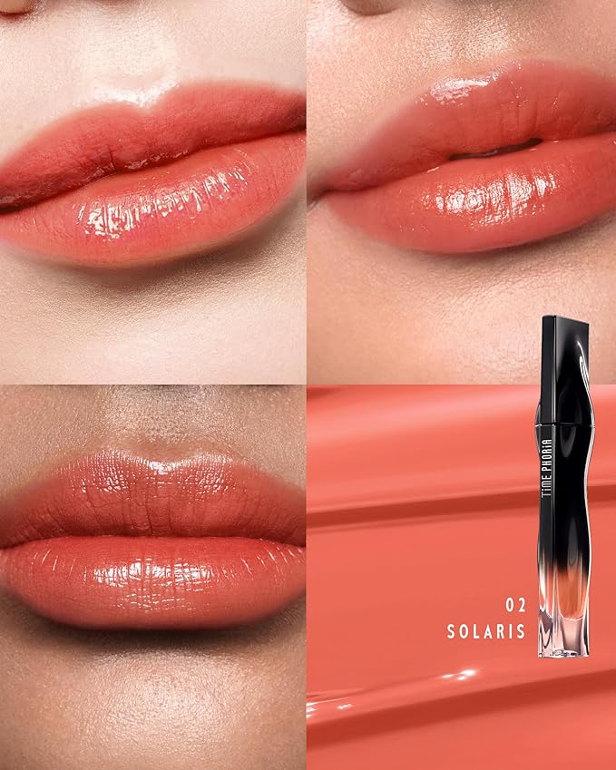 STELLAR DUST LIP STAIN-Long Lasting, Waterproof and Transferproof Lip Tint, Glossy Finish Lip Gloss, Lightweight Lipstick, High Coverage, Vivid Color (02 SOLARIS)