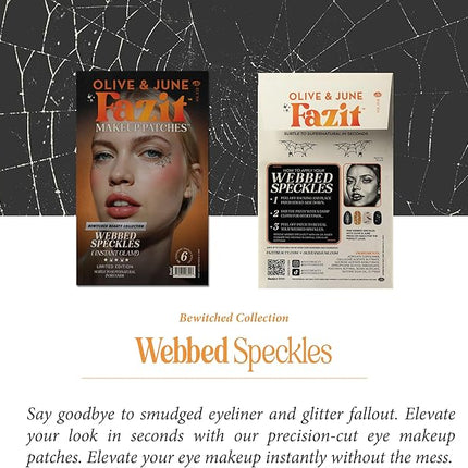 Fazit Makeup Patches - Halloween Webbed Speckles - Glow Up Make-Up Patches - Cute Glitter Makeup Accessories For Women - Cosmetic Glitter For Face