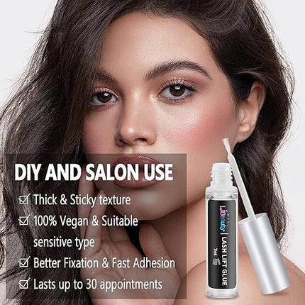 Libeauty Lash Lift Glue, Eyelash Lift Adhesives Lash Perm Glue Strong Sticky Eyelash Lifting Gel for Lash Perming or False Eyelashes Dissolves Quickly in Water