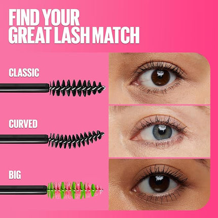 Maybelline Great Lash Washable Mascara Makeup, Volumizing Lash-Doubling Formula That Conditions As It Thickens, Very Black, 1 Count