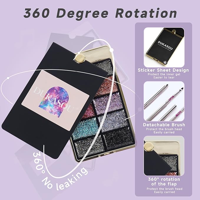 Solid Gel Nail Polish Set, Starlight 9 Colors Gel Polish Manicure Palette Set Glitter Tiny Solid Cream Nail Gel Polish for Salon DIY with Pro Nail Brush