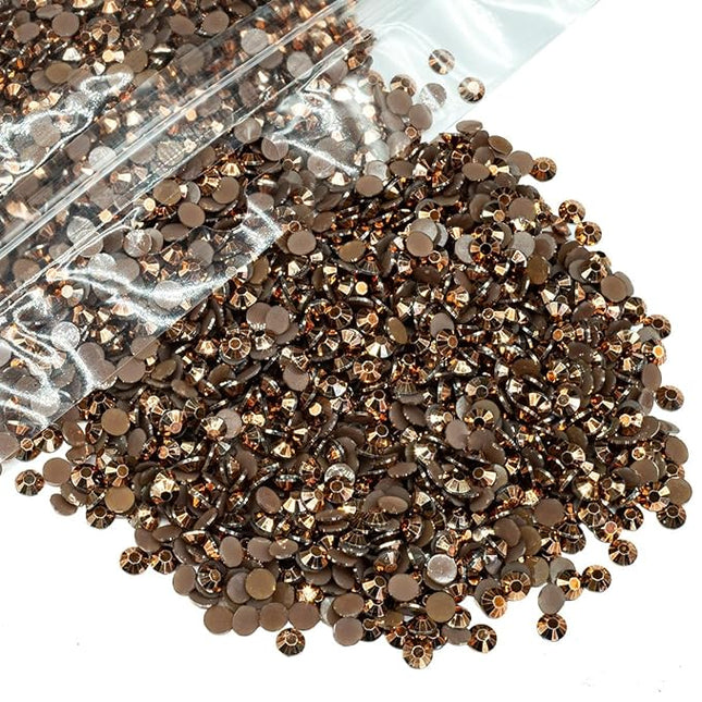 qiipii 8000PCS 3mm Copper Resin Rhinestones for Crafts Brown Flatback Jelly Rhinestones Bulk SS10 Non-Hotfix Coffee Stones Diamonds Crystals Gems for Mugs Tumblers Bottles Cups DIY Crafts Decoration