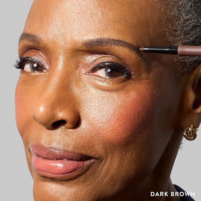 LAURA GELLER NEW YORK INKcredible Waterproof Brow Pencil- Blending Spoolie Brush - Long Lasting Eyebrow Filler (04 Dark Brown)