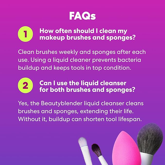 beautyblender® | Blendercleanser® Tool Wash | Lavender Purifying Liquid Soap | Hand, Sponge, Brush, Makeup Tool Cleanser | Lavender-Scented, Vegan, Paraben-Free, Sulfate-Free, 5 oz