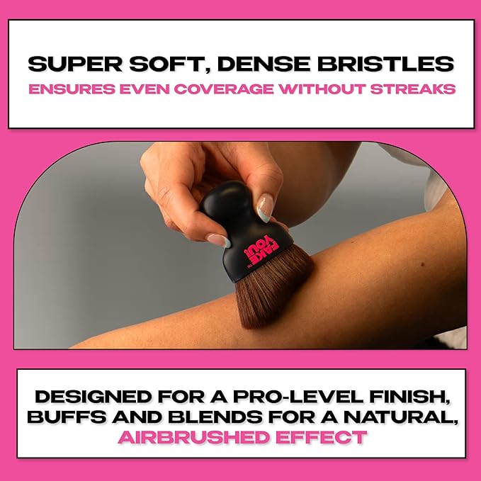 Fake You! Precision Tanning Brush - Ultra-Soft Bristles for Flawless Facial and Body Contouring