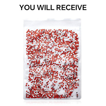 3000Pcs Ruby Red Crystal Rhinestones,Glass Flatback Rhinestones Mini Gemstones for Nail Face Makeup Art Crafts Clothes Decoration -(SS8,2.4mm,Ruby Red)