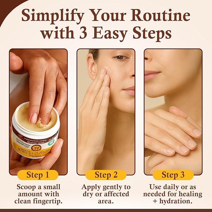 Sweet Bee Magic All In One Healing Organic Balm - Natural Skin Healing Cream, Beeswax Balm for Dry Skin, Face & Body Moisturizer - Certified Organic, All Natural Aid - 6 Jars - (2oz Each, 12oz Total)