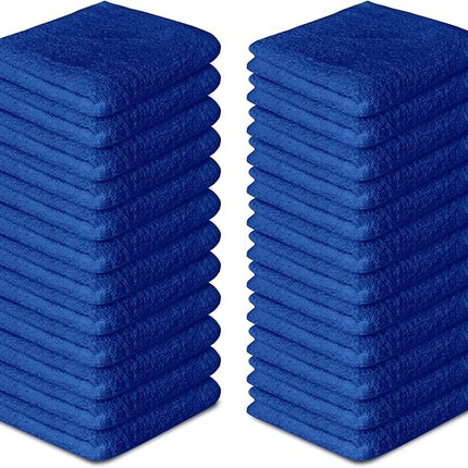 Softolle 100% Cotton Washcloths 24 Pack (12x12 Inches) Soft, Highly Absorbent Washcloth, Face Towels, Wash Cloths for Face, Ring Spun, Bulk Pack (Royal Blue)