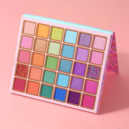 Tintark 30 Colors Makeup Eyeshadow Palette for Beauty & Matte Metallic Shimmer Pearl Glitter Eye Shadow Pallet & Rainbow Colorful Eye Makeup for Girls & Highly Pigment Eyeshadow Cosmetics
