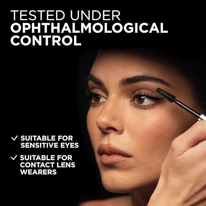 L'Oreal Paris Voluminous Panorama Mascara, Volumizing and Lengthening Mascara, Washable Longwear and Smudge Resistant Make Up, Blackest Black, 0.33 Fl Oz