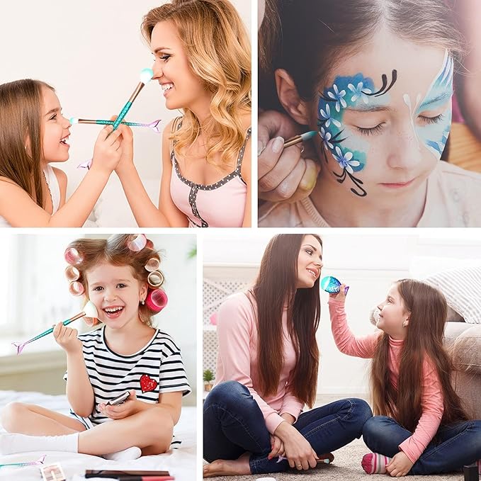 11PCS Makeup Brushes Set, Foundation Eyebrow Eyeliner Blush Cosmetic Concealer Brushes, Easter Basket Stuffers Essentials for Teens Girls/Women, Stocking Stuffers for Kids Girls Accessories Stuff