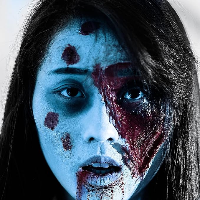 MEICOLY Light Blue Face Body Paint Stick,Pale Baby Blue Face Paint for Halloween SFX Cosplay Corpse Bride Avatar Sally Makeup,Waterproof Eye Black Stick for Baseball Softball Football Lacrosse