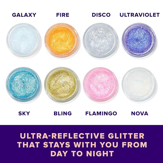 UNICORN SNOT Holographic Face Glitter & Body Glitter Gel: Glitter Makeup, Hair Glitter, Festival Rave and Anime Cosplay, Halloween Costume Makeup - Vegan & Cruelty Free, 1.7 oz Pink Glitter (Flamingo)