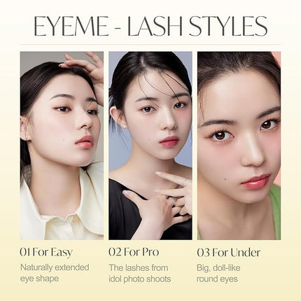 EYEME Eyelash x Artist Collaboration NO.01 – 5 Set Pack, Natural False Eyelashes, Short Lashes for a Soft & Wispy Look, Easy to Apply for a Seamless & Elegant Finish, K-Beauty