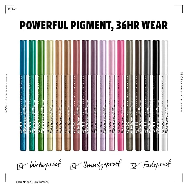 NYX PROFESSIONAL MAKEUP Epic Wear Liner Stick, Long-Lasting Eyeliner Pencil - Chartreuse (Pack of 2)