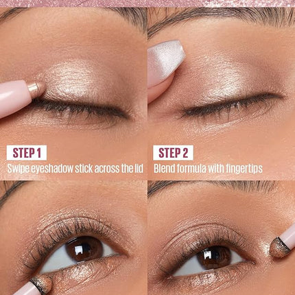 Kaja Eyeshadow - Wink Dazzle 02 Champagne Sequin (Shimmer) | Glitter, Smudge Proof, Creamy Formula, Vegan, Cruelty-Free, Creamy, Blendable, High Pigmentation Shimmer Stick, Long Lasting, Waterproof