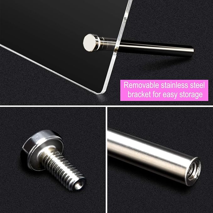 Noverlife 2PCS Transparent Nail Art Display Board, Acrylic False Nail Tips Sample Display, Display Polish Board for Nail Art Design, Professional Salon Nail Color Nail Practice Board - Large & Small