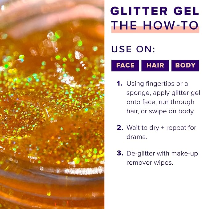 UNICORN SNOT Holographic Face Glitter & Body Glitter Gel: Glitter Makeup, Hair Glitter, Festival Rave and Anime Cosplay, Halloween Costume Makeup - Vegan & Cruelty Free, 1.7 oz Orange Glitter (Fire)