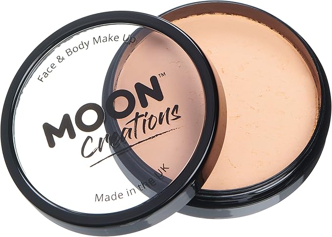 Pro Face & Body Paint Cake Pots by Moon Creations - Peach - Professional Water Based Face Paint Makeup for Adults, Kids - 1.26oz