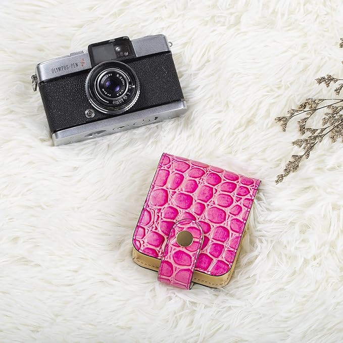 Cockatoo Leather Lipstick Case with Mirror Makeup Holder Portable Small Cosmetic Bag for Women More Colors