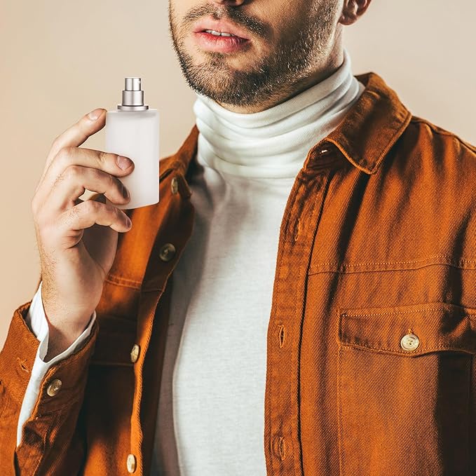 Tessco for you 6 Pcs 1.7 Ounces Perfume Bottles Empty Frosted Glass Spray Bottles 50ml Refillable Atomizer Perfume Dispenser Fine Mist Atomizer Cosmetic Make up Container (Silver Gray)