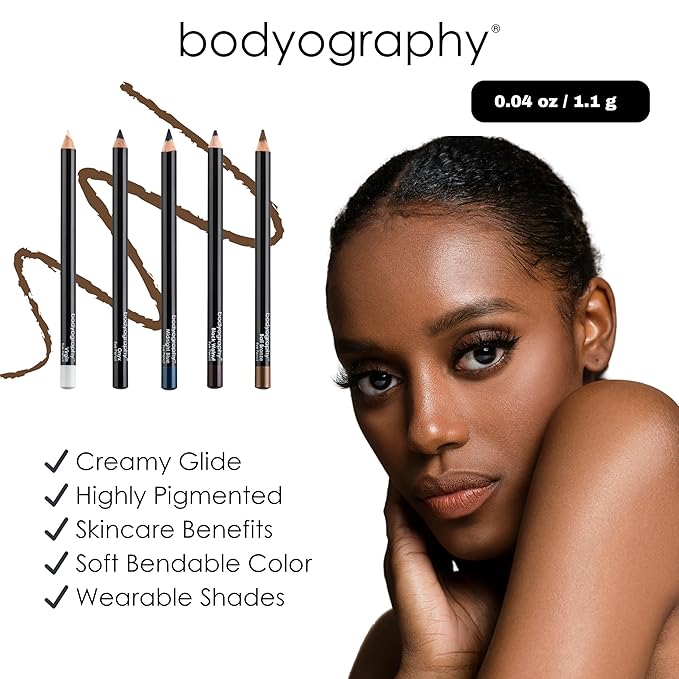 Bodyography Cream Eye Pencil, Virgin - White Wooden Eyeliner for Eyes & Eyebrows, Long-Lasting Cruelty-Free Coconut Oil Cosmetic Liner