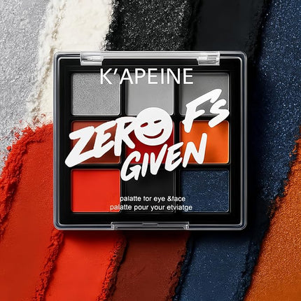 K'APEINE 9Colors Eyeshadow Palette, Black Red Eye Shadow Matte Shimmer Eye Shades Smokey Goth Makeup Palette Eye Makeup Highly Pigment Long Lasting Makeup Kit for Women-H02