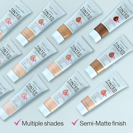 wet n wild Bare Focus Tinted Hydrator Matte Finish, Deep | Oil-Free | Moisturizing Makeup | Hyaluronic Acid | Sheer To Medium Coverage (Pack of 2)
