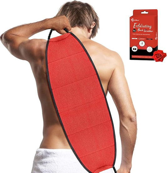 Evridwear Exfoliating Body Scrubber with Handles Back Washer Back Scrubber for Shower Bath Dry Skin Whole Body Deep Clean Men Women(Moderate)