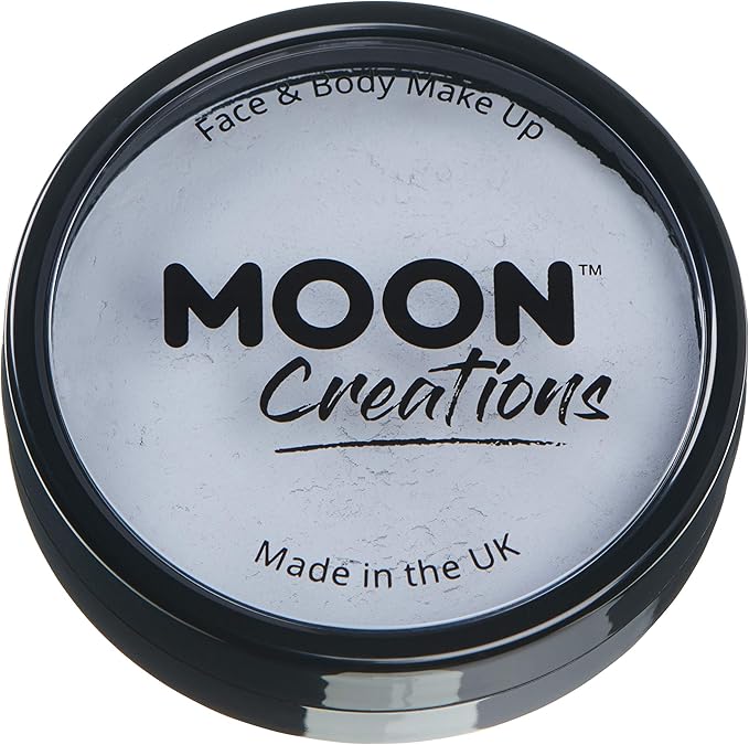 Pro Face & Body Paint Cake Pots by Moon Creations - Light Grey - Professional Water Based Face Paint Makeup for Adults, Kids - 1.26oz