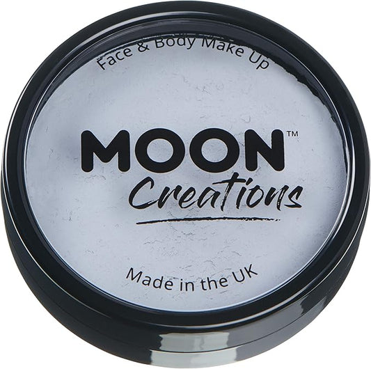 Pro Face & Body Paint Cake Pots by Moon Creations - Light Grey - Professional Water Based Face Paint Makeup for Adults, Kids - 1.26oz