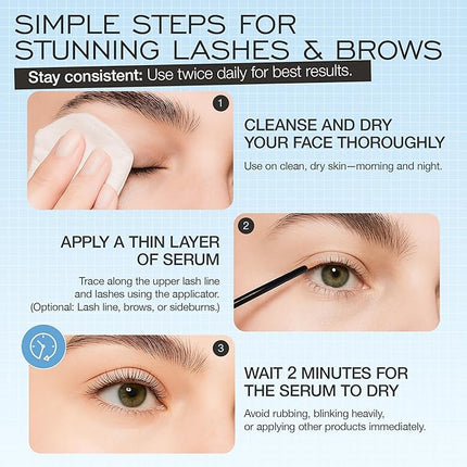 LASHVIEW Advanced Lash Growth Serum for Thicker, Longer Eyelashes and Eyebrows, Vital Castor Oil, Grow Lashes with Brow Enhancer (5mL)