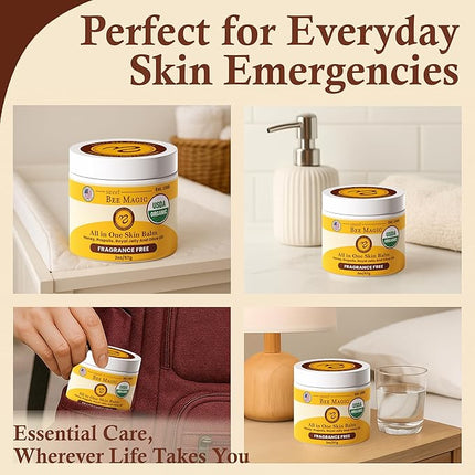 Sweet Bee Naturals - Sweet Bee Magic, All In One Healing Organic Balm. Organic Skin Aid, Small Batch Crafted in USA, Certified Organic, All Natural Skin Aid- 2 Ounce Jar