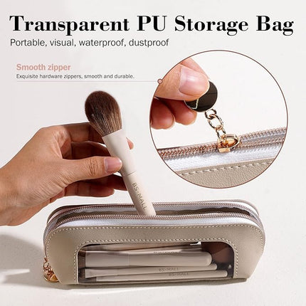 BS-MALL 14 Pcs Makeup Brushes Set with 1 Pcs Makeup Sponge – Essential Foundation Powder Concealers, Eye Shadows, Blush Makeup Brushes with Travel Makeup Case (Beige)