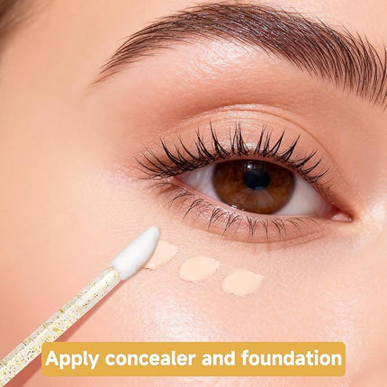 100PCS Glitter Crystal Lip Brush, Disposable Lip Brushes Lip Gloss Applicators Lipstick Gloss Wands Applicator Perfect Makeup Tool Kits (Gold)