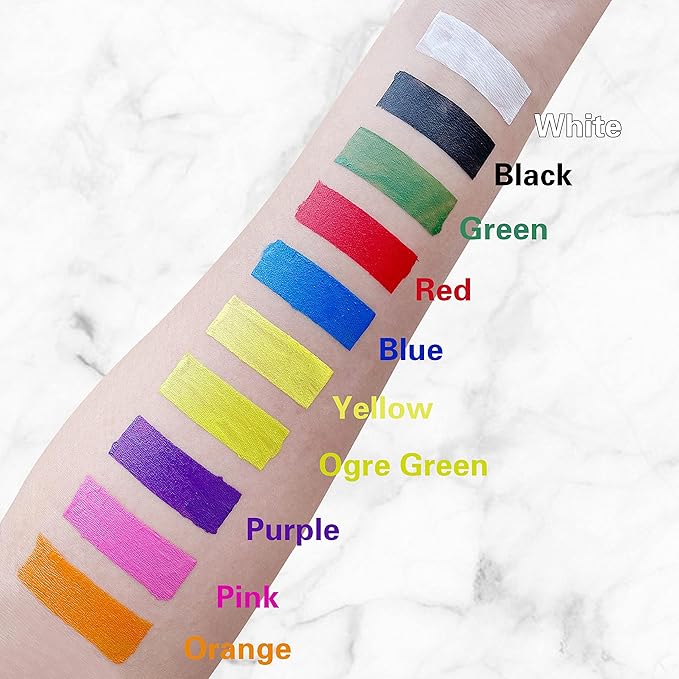 MEICOLY Green Face Body Paint,Camouflage Gamora Hunting Hulk Body Paint for Adults and Kids,Halloween SFX Witch Makeup Face Paint,St. Patrick’s Day Face Paint Makeup Accessories