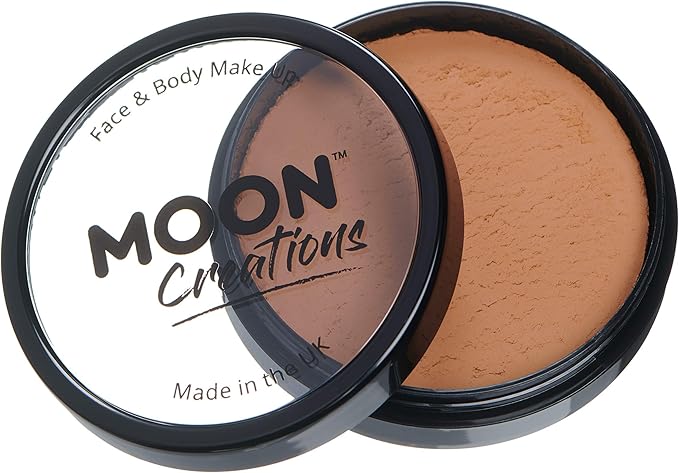 Pro Face & Body Paint Cake Pots by Moon Creations - Light Brown - Professional Water Based Face Paint Makeup for Adults, Kids - 1.26oz