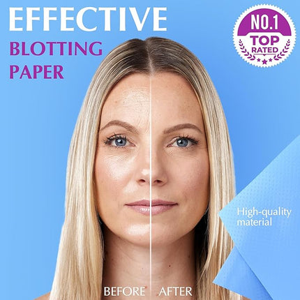 High-Performance Oil Absorbing Sheets for Face - 3 pack (150 sheets) - Makeup Friendly Blotting Papers for Oily Skin - Oil Blotting Sheets for Face