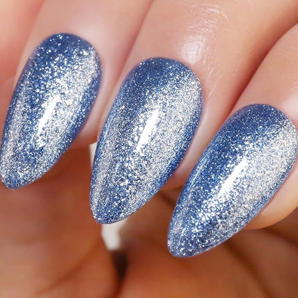 Imtiti Royal Blue Gel Nail Polish, 1 Pcs 15ml Platinum Glitter Color Soak Off LED Long-Lasting Nail Gel Polish Nail Art Starter Manicure Salon DIY at Home, 0.5 Fluid Ounces