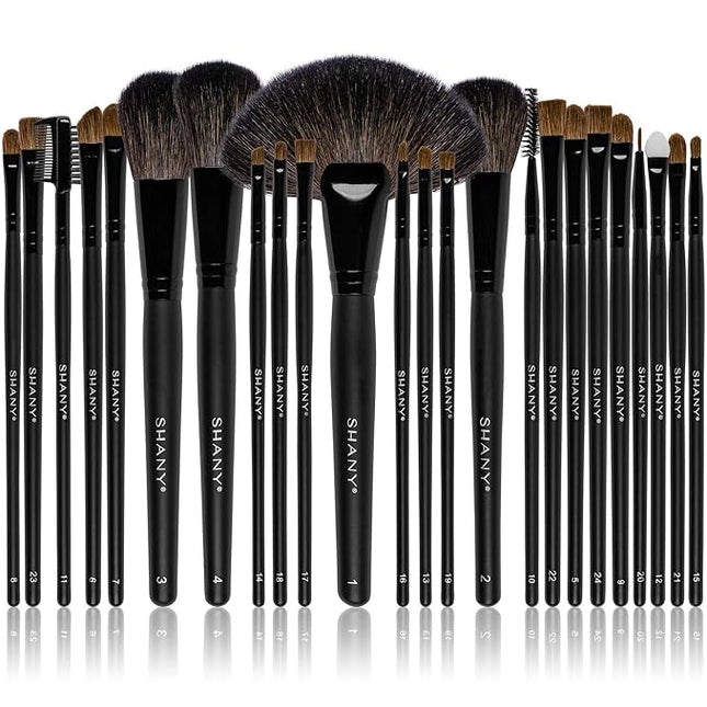 SHANY Makeup Brush Set Studio Quality Total Pro Make up Brushes with Pouch- Cosmetics applicator for Foundation, Powder, Eyeshadow, Concealer, Liner and more - 24 Count