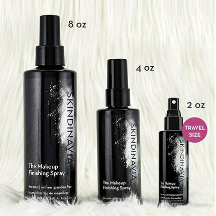 Skindinavia The Makeup Finishing Spray, Classic Makeup Setting Spray, All-Day Wear, Long-Lasting Up to 16+ Hours, Heat-Resistant & Waterproof, Cooling Fine Mist, 8.0 Oz