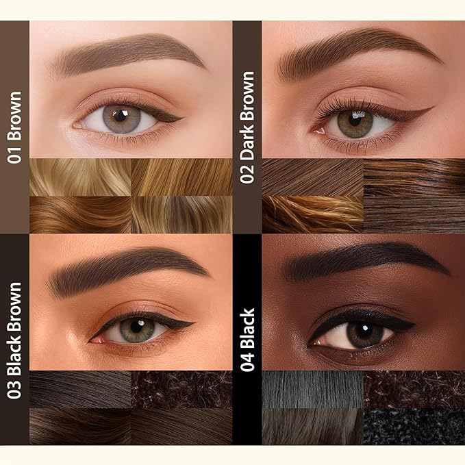 UCANBE 2-in-1 Eyebrow Pen & Gel Eyeliner Pencil – Microblading Eye Brow Pencil with Brow-Fection Angled Brush Tip + 1.5mm Ultra-Fine Eye Liner, Waterproof, Quick-Dry, Long Lasting (Brown)