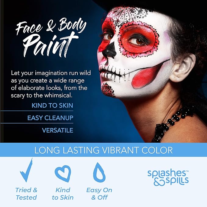 Face and Body Paint Cream, 30ml - Pretend Costume and Dress Up Makeup by Splashes & Spills (Red)
