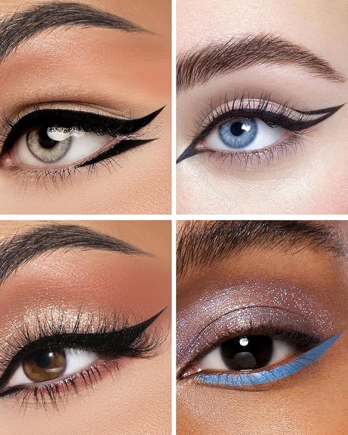 Eyeliner Brush, EIGSHOW Sickle Angled Gel Eyeliner Brush with Silver Ion Bristles, Ultra Thin Eye Makeup Brushes for Precise Eye Liner, Eyebrow (E865MP)